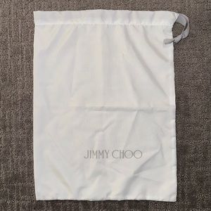 Jimmy Choo White Dust Cover Cloth Drawstring Bag